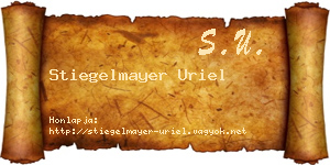 Stiegelmayer Uriel névjegykártya